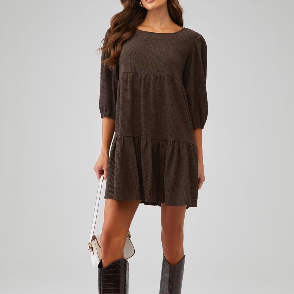 BB Dakota Long Sleeve Chocolate Brown Dress 🤎